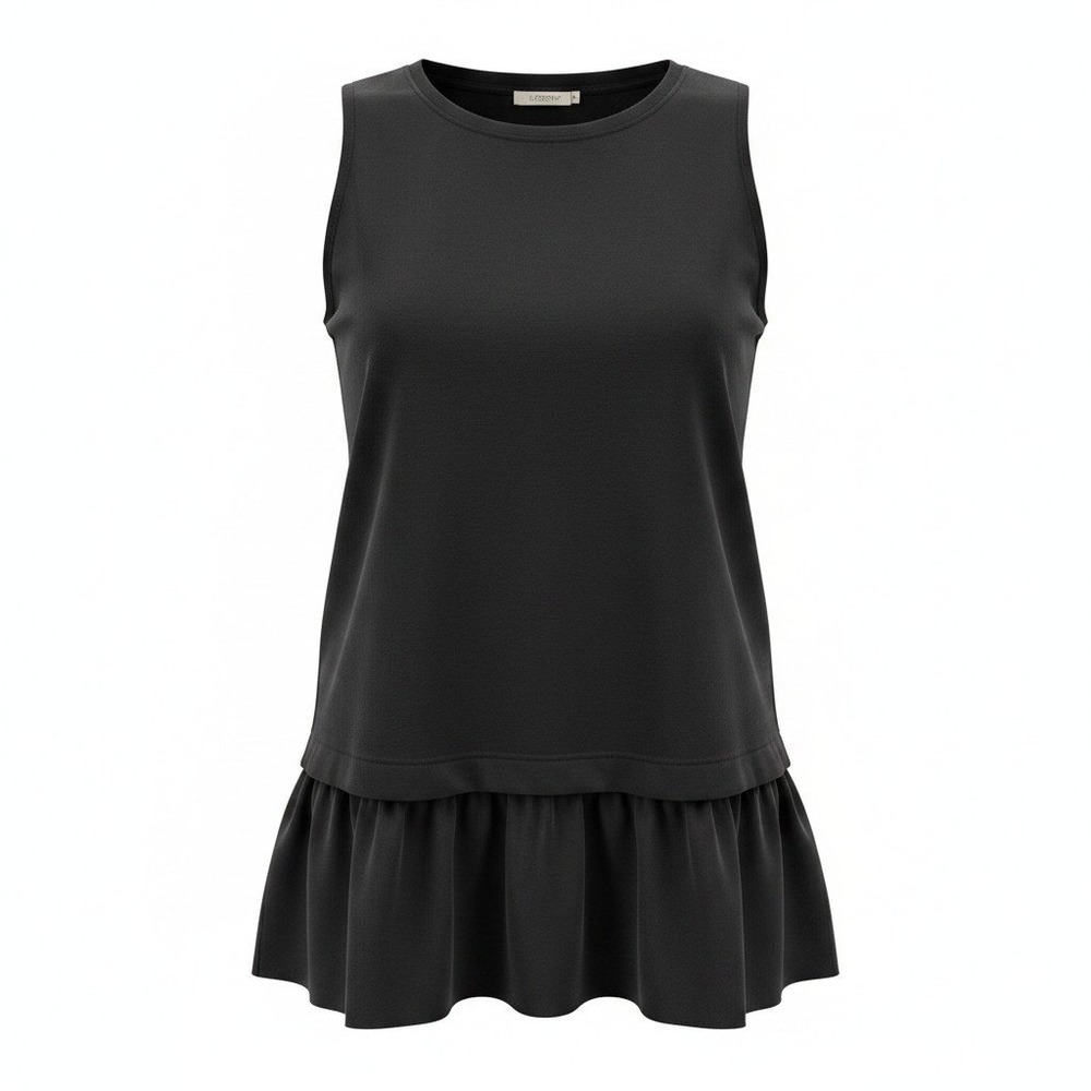 J.Crew Womens Black Mixed Media Peplum Tank Top Sleeveless Size M